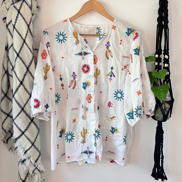 Johnny Was Tops - Johnny Was Louanne Embroidered Top